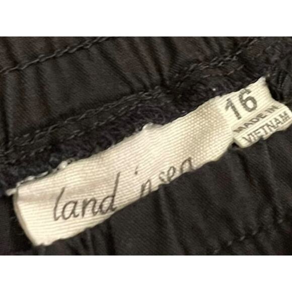Size 16 Land 'N Sea Womens Pull On Black Shorts Elastic Drawstring Pockets - Picture 6 of 9